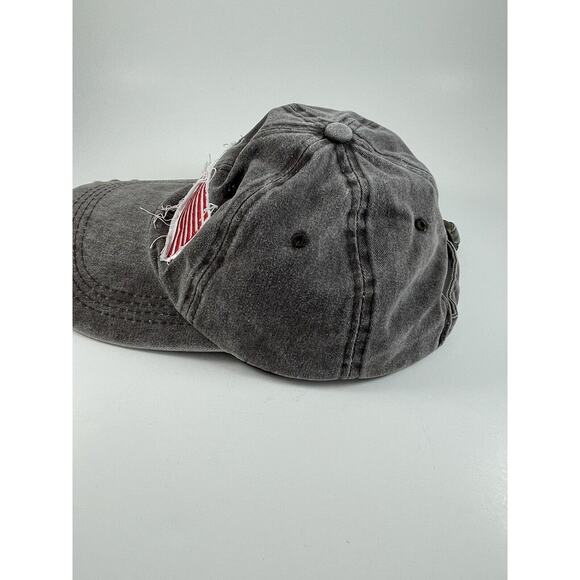 Proud American Brand Cap/Hat Distressed Look American Flag Brown Adjustable Gray - Picture 4 of 6